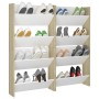 Zapateros de pared 4uds contrachapada blanco y roble 60x18x60cm de , Zapateros y organizadores de calzado - Ref: Foro24-80673...