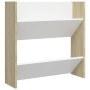Zapateros de pared 4uds contrachapada blanco y roble 60x18x60cm de , Zapateros y organizadores de calzado - Ref: Foro24-80673...