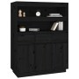 Aparador alto de madera maciza de pino negro 89x40x116,5 cm de , Aparadores - Ref: Foro24-818219, Precio: 208,23 €, Descuento: %