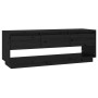 Mueble de TV de madera maciza de pino negro 110,5x34x40 cm de , Muebles TV - Ref: Foro24-813848, Precio: 80,45 €, Descuento: %