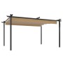 Cenador de jardín con techo retráctil gris taupé 4x3 m de , Carpas y cenadores - Ref: Foro24-318539, Precio: 531,29 €, Descue...