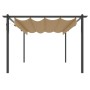 Cenador de jardín con techo retráctil gris taupé 4x3 m de , Carpas y cenadores - Ref: Foro24-318539, Precio: 531,29 €, Descue...