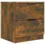 Mesita de noche madera contrachapada color roble ahumado de , Mesitas de noche - Ref: Foro24-817033, Precio: 33,13 €, Descuen...