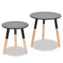 Set de mesas auxiliares 2 unidades madera maciza de pino negro de , Mesas auxiliares - Ref: Foro24-244735, Precio: 67,54 €, D...