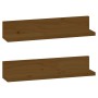 Estantes de pared 2 uds madera de pino marrón miel 50x11x9 cm de , Estantes y estanterías - Ref: Foro24-823602, Precio: 18,83...