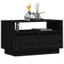 Mueble de TV de madera maciza de pino negro 60x35x37 cm de , Muebles TV - Ref: Foro24-813429, Precio: 65,49 €, Descuento: %