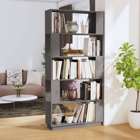 Estantería/divisor de espacios madera pino gris 80x25x163,5 cm de , Librerías y estanterías - Ref: Foro24-814066, Precio: 88,...