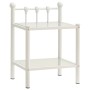 Mesitas de noche 2 unidades metal vidrio blanco y transparente de , Mesitas de noche - Ref: Foro24-325078, Precio: 83,48 €, D...