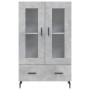 Aparador alto madera de ingeniería gris hormigón 69,5x31x115 cm de , Aparadores - Ref: Foro24-828320, Precio: 72,84 €, Descue...