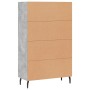 Aparador alto madera de ingeniería gris hormigón 69,5x31x115 cm de , Aparadores - Ref: Foro24-828320, Precio: 72,84 €, Descue...