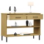 Armario consola patas de metal madera maciza pino marrón OSLO de , Mesas auxiliares - Ref: Foro24-351003, Precio: 74,49 €, De...