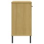 Armario consola patas de metal madera maciza pino marrón OSLO de , Mesas auxiliares - Ref: Foro24-351003, Precio: 74,49 €, De...
