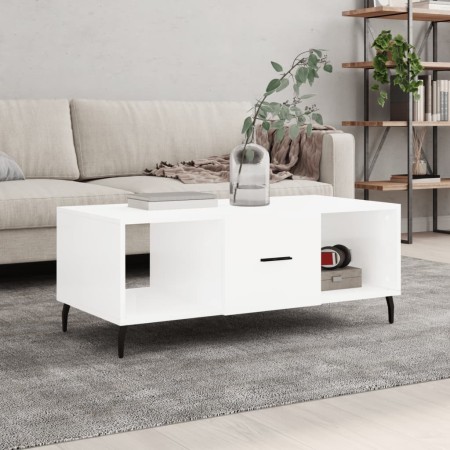 Mesa de centro madera contrachapada blanco brillo 102x50x40 cm de , Mesas de centro - Ref: Foro24-829318, Precio: 51,95 €, De...