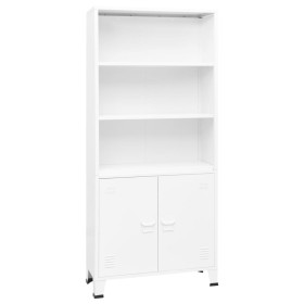 Estantería industrial acero blanco 80x32x180 cm de , Librerías y estanterías - Ref: Foro24-339632, Precio: 155,22 €, Descuent...