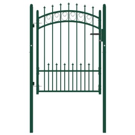 Puerta de valla con picos acero verde 100x125 cm de , Puertas de jardín - Ref: Foro24-146384, Precio: 137,89 €, Descuento: %