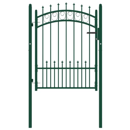 Puerta de valla con picos acero verde 100x125 cm de , Puertas de jardín - Ref: Foro24-146384, Precio: 137,89 €, Descuento: %