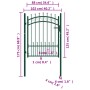 Puerta de valla con picos acero verde 100x125 cm de , Puertas de jardín - Ref: Foro24-146384, Precio: 137,89 €, Descuento: %
