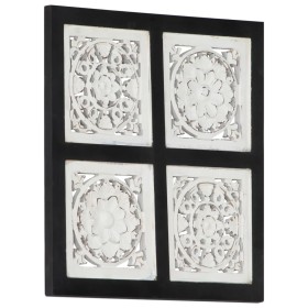 Panel de pared tallado a mano MDF negro y blanco 40x40x1,5 cm de , Recubrimiento de paredes - Ref: Foro24-321656, Precio: 18,...