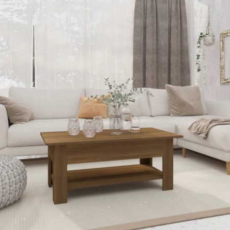 Mesa de centro madera de ingeniería marrón roble 102x55x42 cm de , Mesas de centro - Ref: Foro24-813076, Precio: 63,59 €, Des...
