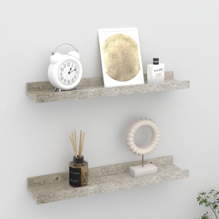 Estantes de pared 2 unidades gris hormigón 40x9x3 cm de , Estantes y estanterías - Ref: Foro24-326699, Precio: 17,84 €, Descu...