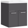 Mueble con lavabo madera de ingeniería gris de , Muebles de baño - Ref: Foro24-3070813, Precio: 114,99 €, Descuento: %