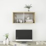 Mueble TV de pared madera contrachapada blanco roble 37x37x72cm de , Muebles TV - Ref: Foro24-805476, Precio: 41,79 €, Descue...
