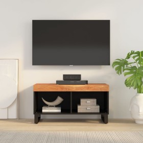 Mueble de TV madera maciza de acacia 85x33x43,5 cm de , Almacenamiento para CD y DVD - Ref: Foro24-352894, Precio: 89,01 €, D...