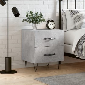 Mesita de noche madera ingeniería gris hormigón 40x35x47,5 cm de , Mesitas de noche - Ref: Foro24-827300, Precio: 45,60 €, De...