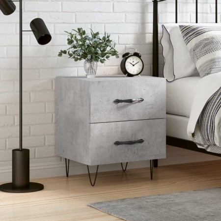 Mesita de noche madera ingeniería gris hormigón 40x35x47,5 cm de , Mesitas de noche - Ref: Foro24-827300, Precio: 45,60 €, De...