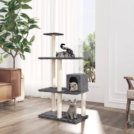 Rascador para gatos con postes de sisal gris oscuro 119 cm de , Mobiliario para gatos - Ref: Foro24-171520, Precio: 46,80 €, ...