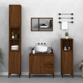 Armario de baño madera contrachapada roble marrón 30x30x190 cm de , Tocadores de baño - Ref: Foro24-819803, Precio: 115,26 €,...