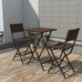 Mesa y sillas de jardín plegables 3 pzs acero poli ratán marrón de , Conjuntos de jardín - Ref: Foro24-42871, Precio: 152,79 ...