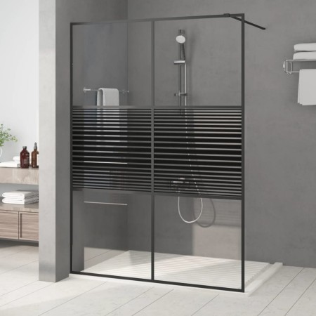 Mampara de ducha vidrio ESG transparente negro 140x195 cm de , Paredes y mamparas de ducha - Ref: Foro24-152149, Precio: 248,...