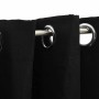 Cortinas opacas con ojales look de lino 2 pzas negro 140x175 cm de , Cortinas y visillos - Ref: Foro24-321152, Precio: 44,18 ...