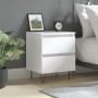 Mesita de noche madera contrachapada blanco brillo 40x35x50 cm de , Mesitas de noche - Ref: Foro24-826880, Precio: 60,19 €, D...