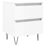 Mesita de noche madera contrachapada blanco brillo 40x35x50 cm de , Mesitas de noche - Ref: Foro24-826880, Precio: 60,19 €, D...