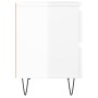 Mesita de noche madera contrachapada blanco brillo 40x35x50 cm de , Mesitas de noche - Ref: Foro24-826880, Precio: 60,19 €, D...