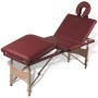 Mesa camilla de masaje de madera plegable de cuatro cuerpos rojos de , Mesas de masaje - Ref: Foro24-110094, Precio: 169,19 €...