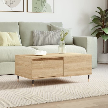 Mesa de centro madera contrachapada roble Sonoma 90x50x36,5 cm de , Mesas de centro - Ref: Foro24-830799, Precio: 68,29 €, De...