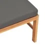 Sofá central de madera maciza de teca con cojines gris oscuro by vidaXL, Modular outdoor sofas - Ref: Foro24-316112, Price: 1...