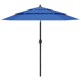 Sombrilla jardín 3 niveles palo de aluminio azul celeste 2,5 m de , Sombrillas - Ref: Foro24-313867, Precio: 80,96 €, Descuen...