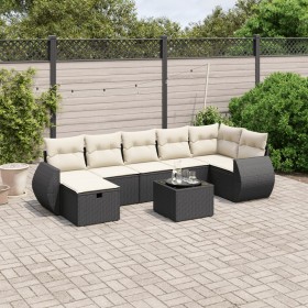 Set de sofás de jardín 8 piezas y cojines ratán sintético negro en Conjuntos de jardín | Comprar online en Foru.es