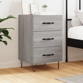 Mesita de noche madera de ingeniería gris Sonoma 40x40x66 cm de , Mesitas de noche - Ref: Foro24-827658, Precio: 62,17 €, Des...