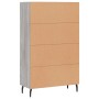 Aparador alto madera de ingeniería gris Sonoma 69,5x31x115 cm de , Aparadores - Ref: Foro24-828322, Precio: 95,19 €, Descuent...