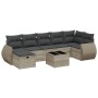 Set de sofás de jardín 8 pzas y cojines ratán sintético gris en Conjuntos de jardín | Comprar online en Foru.es