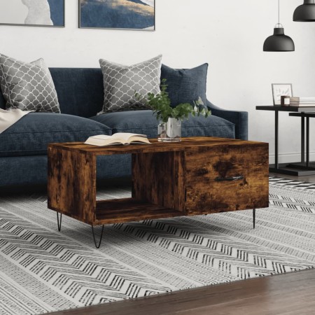 Mesa de centro madera contrachapada roble ahumado 90x50x40 cm de , Mesas de centro - Ref: Foro24-829209, Precio: 46,00 €, Des...