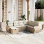 Set sofás de jardín 7 piezas y cojines ratán sintético beige en Conjuntos de jardín | Comprar online en Foru.es