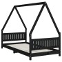 Estructura de cama para niños madera de pino negro 90x190 cm de , Cunas y camas para niños - Ref: Foro24-834509, Precio: 148,...