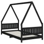 Estructura de cama para niños madera de pino negro 90x190 cm de , Cunas y camas para niños - Ref: Foro24-834509, Precio: 148,...