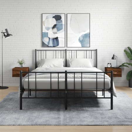 Mesitas de noche de pared 2 uds color roble marrón 35x35x20 cm de , Taquillas y armarios de almacenamiento - Ref: Foro24-8297...